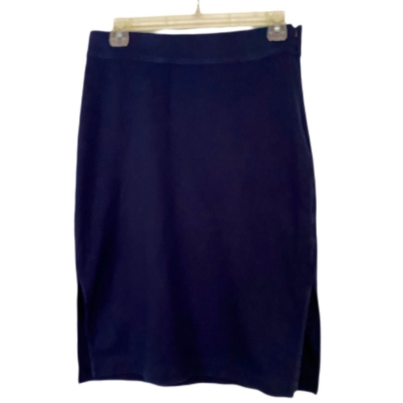 GAP Pencil Skirt Knee-Length Workwear Navy Side Slits Stretch Body Con Size S - Picture 1 of 10